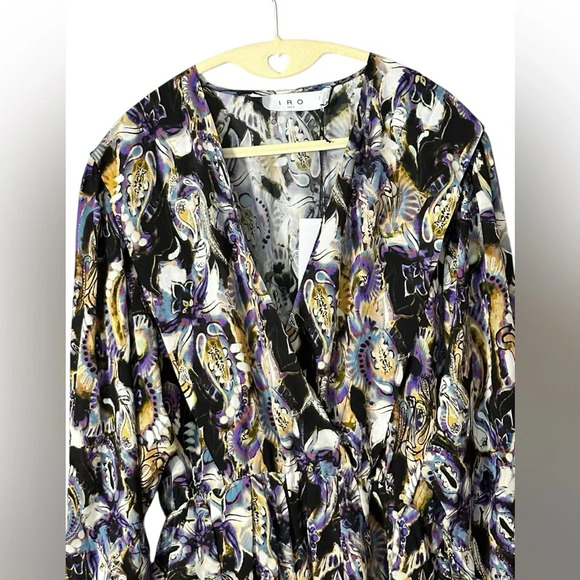 IRO Black and Purple Damie Dress Size 40 - Picture 4 of 9